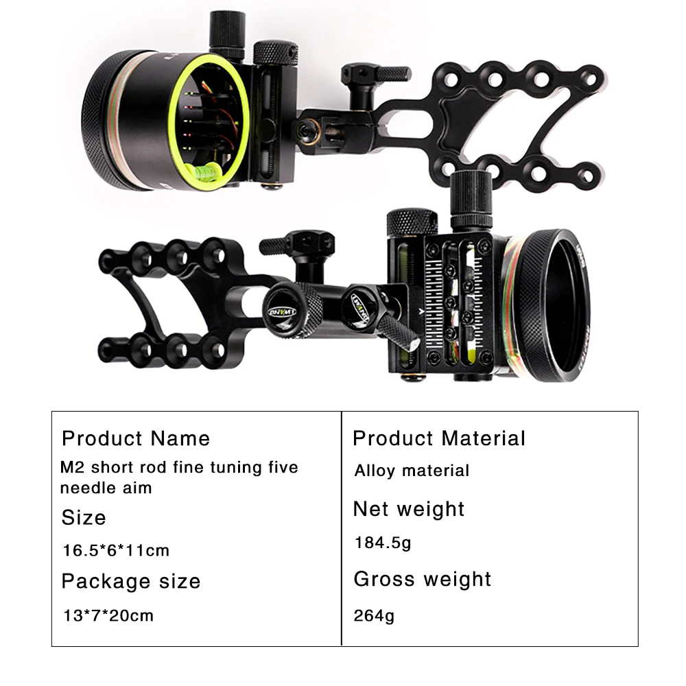 M2 Fine-Tuning adjustment 5 Needles Pins Aiming Sighting Quick-Tuning Sight  Rod Compound Bow Accessory